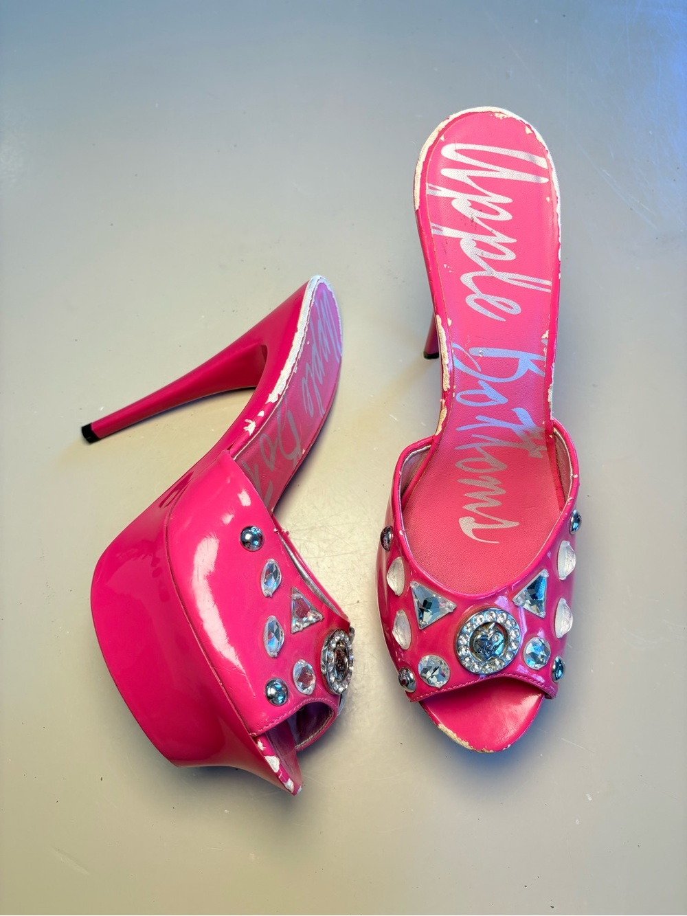 Y2K Vintage Apple Bottoms hot pink platform mules Stilettos heels